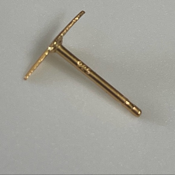 14k Gold Studs Thunderbolt Earrings​ 8mm - Picture 3 of 5
